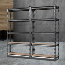 Load image into Gallery viewer, Durable Steel Warehouse Shelving Rack x 2 - Charcoal 70 x 30 x 150cm
