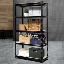 Load image into Gallery viewer, Durable 5-Shelves Steel Warehouse Shelving Rack - Black 90cm x 40cm x 180cm
