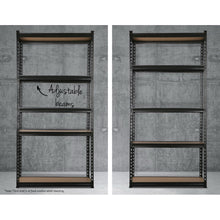 Load image into Gallery viewer, Durable 5-Shelves Steel Warehouse Shelving Rack x 5 - Black 90cm x 40cm x 180cm
