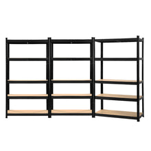 Load image into Gallery viewer, Strong and Durable Warehouse Shelving Rack x 3 - Black 90cm x 40cm x 180cm
