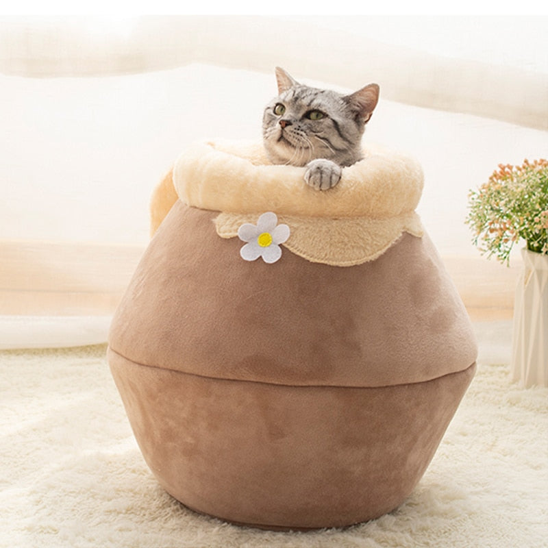 Winter Warm Plush Soft Portable Foldable Cute Pet Bed
