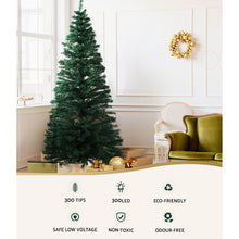 Load image into Gallery viewer, Jingle Jollys 1.8m Christmas Tree Optic Fibre LED Xmas tree 300 Tips

