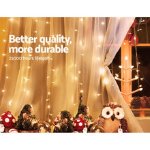 Load image into Gallery viewer, Jingle Jollys 6X3M Christmas Curtain Lights 600LED Warm White
