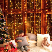 Load image into Gallery viewer, Jingle Jollys 6X3M Christmas Curtain Lights 600LED Warm White
