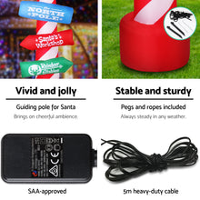 Load image into Gallery viewer, Jingle Jollys 2.4M Christmas Inflatable Santa Guide Candy Pole Xmas Decor LED
