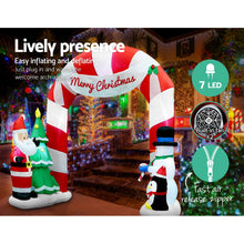 Load image into Gallery viewer, 3M Inflatable Archway with Santa LED Lights
