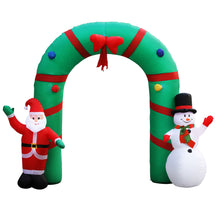 Load image into Gallery viewer, 2.8M Christmas Inflatable Giant Arch Way Santa Snowman Light Decor
