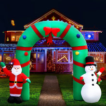 Load image into Gallery viewer, 2.8M Christmas Inflatable Giant Arch Way Santa Snowman Light Decor
