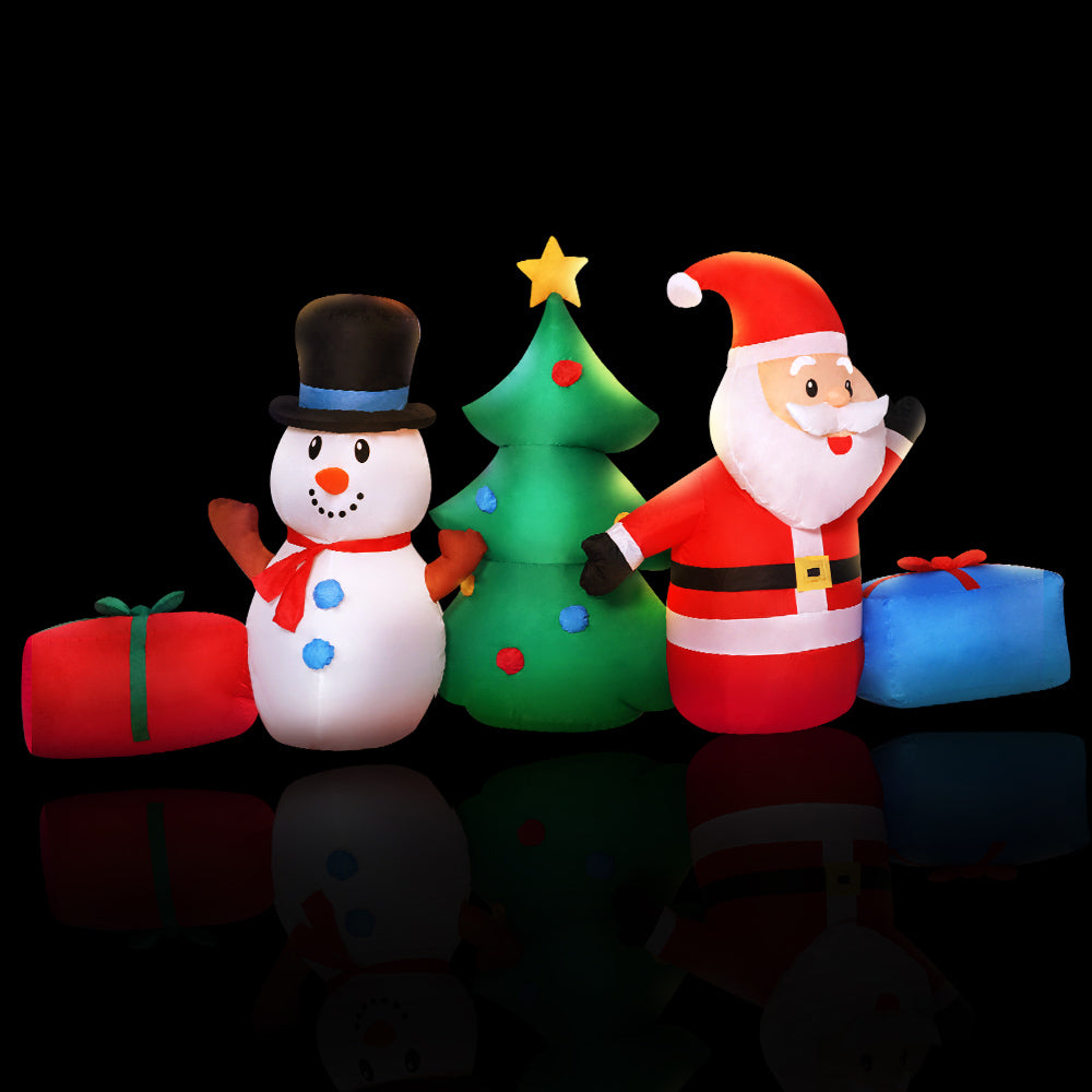 Christmas Inflatable Tree 2.7M Snowman Lights Outdoor Decorations