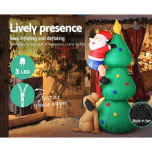 Load image into Gallery viewer, Jingle Jollys 1.8M Christmas Inflatable Santa on Tree Lights Xmas Decor Airblown

