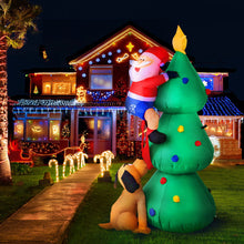 Load image into Gallery viewer, Jingle Jollys 1.8M Christmas Inflatable Santa on Tree Lights Xmas Decor Airblown
