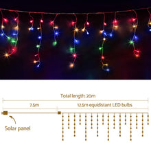 Load image into Gallery viewer, Jingle Jollys 500 LED Solar Powered Christmas Icicle Lights 20M Outdoor Fairy String Party Multicolour
