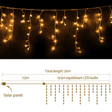 Load image into Gallery viewer, Jingle Jollys 500 LED Solar Powered Christmas Icicle Lights 20M Outdoor Fairy String Party Warm White

