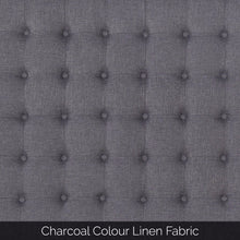 Load image into Gallery viewer, Bed Head Queen Charcoal Headboard Upholstery Fabric Tufted Buttons
