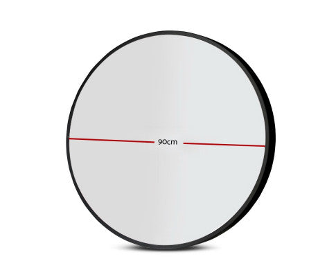 90CM Wall Mirror Bathroom Makeup Mirror Round Frameless Polished