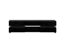 Load image into Gallery viewer, Classic TV Cabinet Entertainment Unit Stand RGB LED Gloss Furniture 177cm Black
