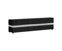 Load image into Gallery viewer, Classic TV Cabinet Entertainment Unit Stand RGB LED Gloss Furniture 177cm Black
