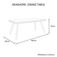 Load image into Gallery viewer, 7 Pieces Dining Suite 180cm Medium Size Dining Table &amp; 6X Chairs in Solid Acacia Wooden Frame in Silver Brush Colour
