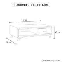 Load image into Gallery viewer, Coffee Table Solid Wood Acacia &amp; Veneer Frame 2 Drawers Storage Sliver Brush Colour
