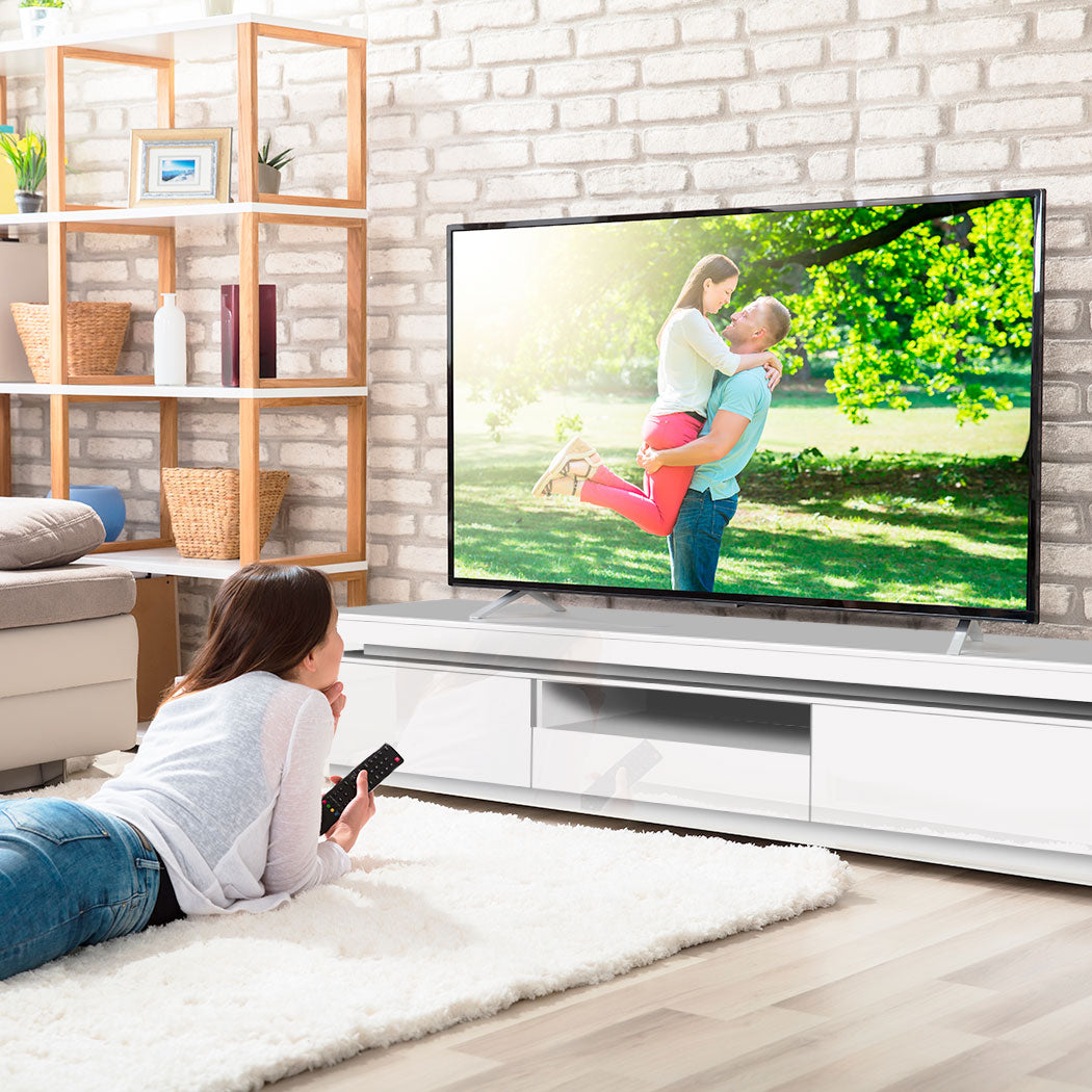 180cm Wooden RGB LED Lights TV Cabinet Entertainment Unit