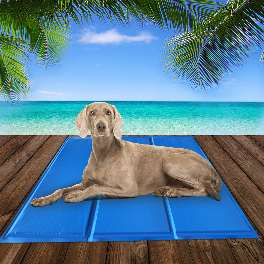 90x50 Pet Cooling Mat Gel Mats Bed Cool Pad Puppy Cat Non-Toxic Beds Summer Pads